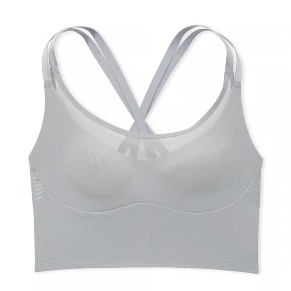 Victoria’s Secret VSX Elevate™ Refined Contours Longline Bra Silver XL Strappy - Picture 1 of 6